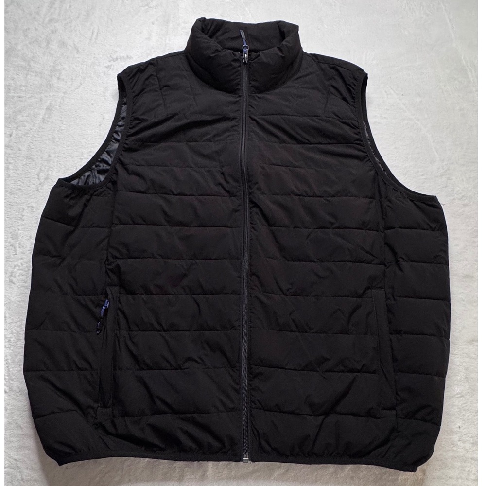 Hawke & Co Sport Mens XL Puffer Vest Black Performance Quilted Full Zip Packable